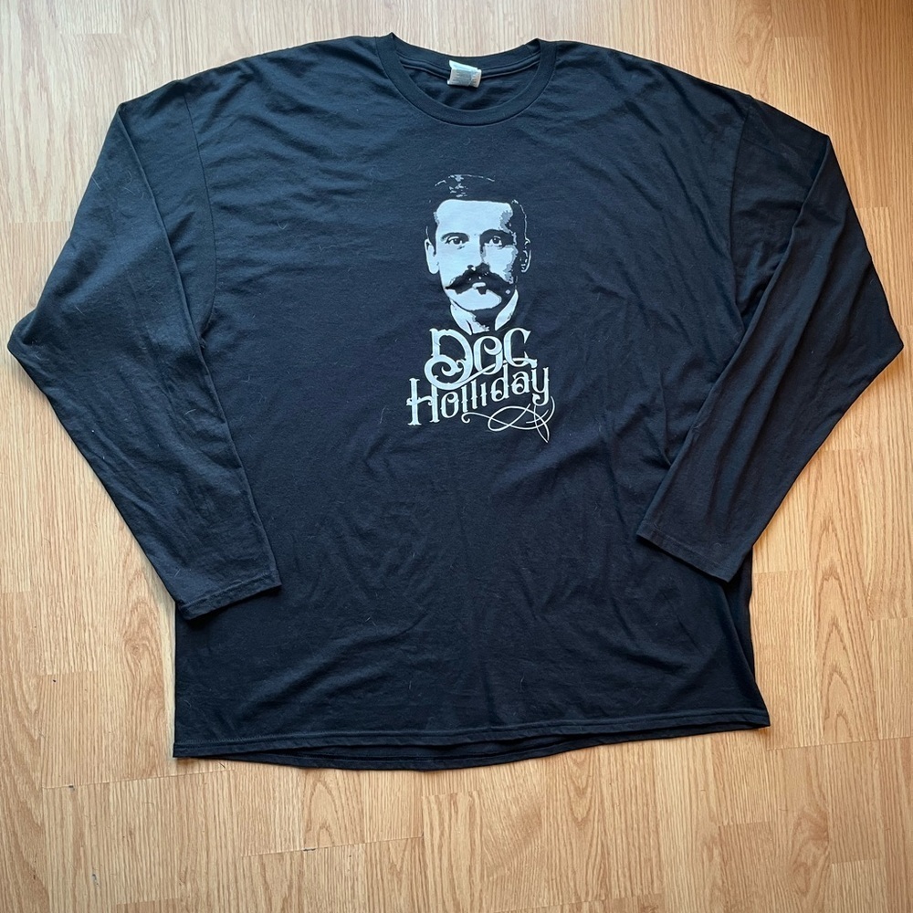 Doc Holliday Black Graphic Long Sleeve Shirt
